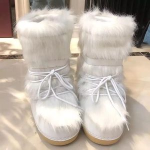White fuzzy boots